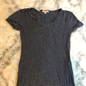 Navy and white striped tee. Soft